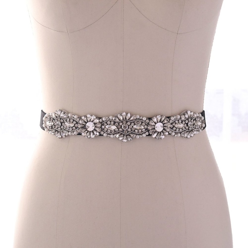 Rhinestone black belt
